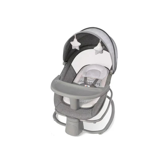 Mastela 4-in-1 Baby Swinger for Infants with Dinner Plate app contro on Your Phone Adjustable backrest Baby Bouncer Electric Adjustable Rocking Chair