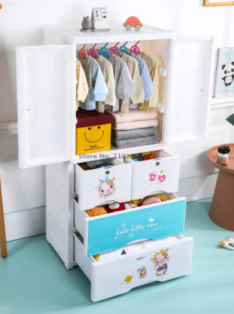 Children's wardrobe home bedroom simple baby wardrobe clothing storage cabinet plastic baby wardrobe small wardrobe