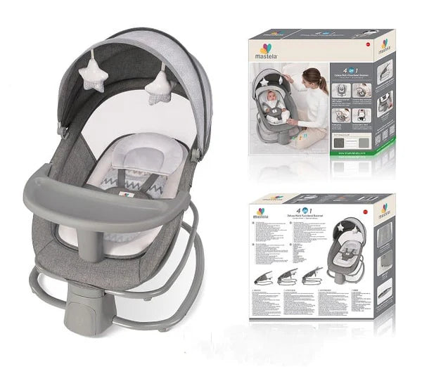 MASTELA 4-IN-1 08114 BABY SWINGER FOR INFANTS WITH DINNER PLATE APP CONTRO ON YOUR PHONE ADJUSTABLE BACKREST BABY BOUNCER ELECTRIC ADJUSTABLE ROCKING CHAIR