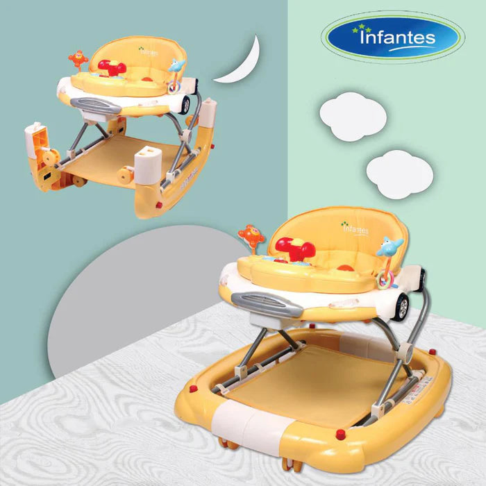 Infantes 2in 1 Baby Walker and Rocker Yellow & White 1086 taiwan