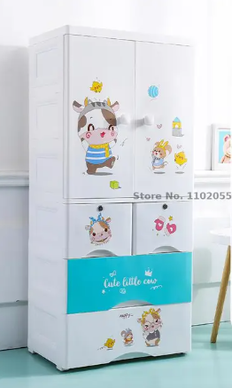 Children's wardrobe home bedroom simple baby wardrobe clothing storage cabinet plastic baby wardrobe small wardrobe